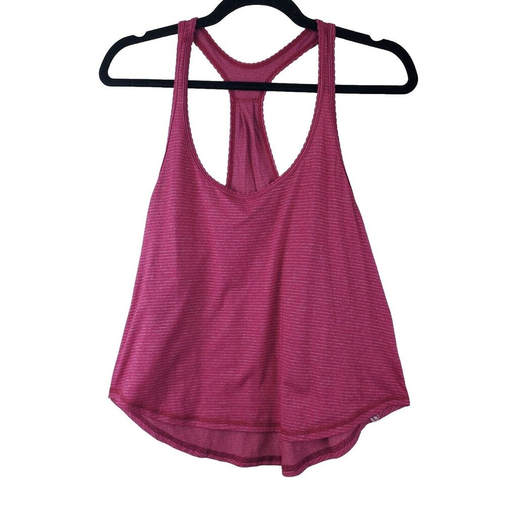 Lululemon 2 SINGLET Tank Top Loose Fit Relaxed Dark Rasberry‎ Pink Yoga